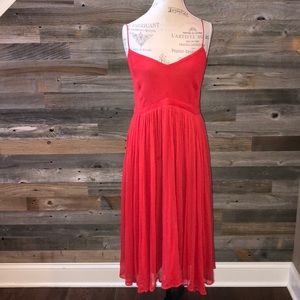 Anthropologie Red Midi Dress